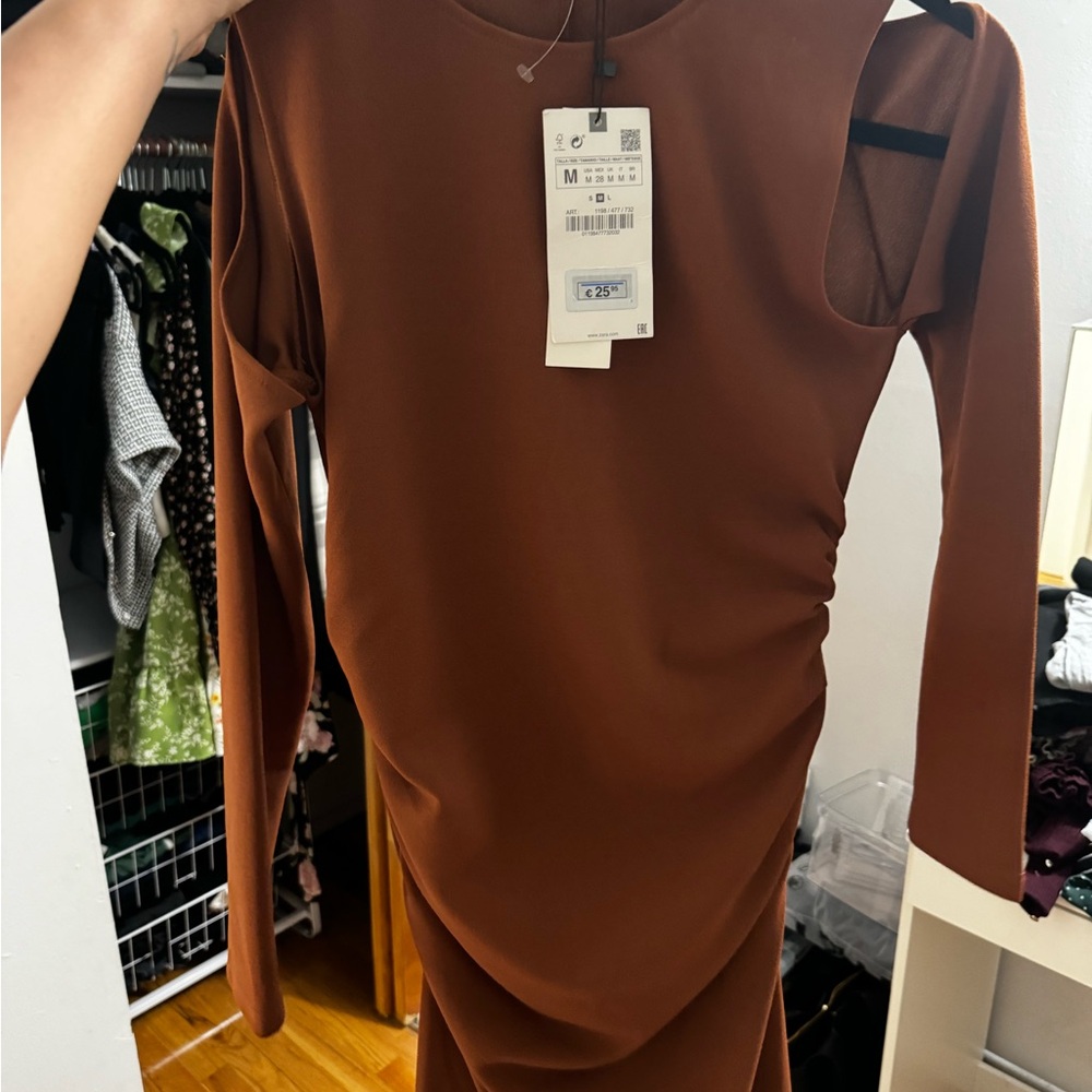 Zara dress (brown, brand new)